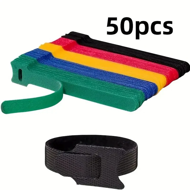 Gear Tie Reusable - 50 stuks herbruikbare klittenband kabelbinders bevestigingsriemen