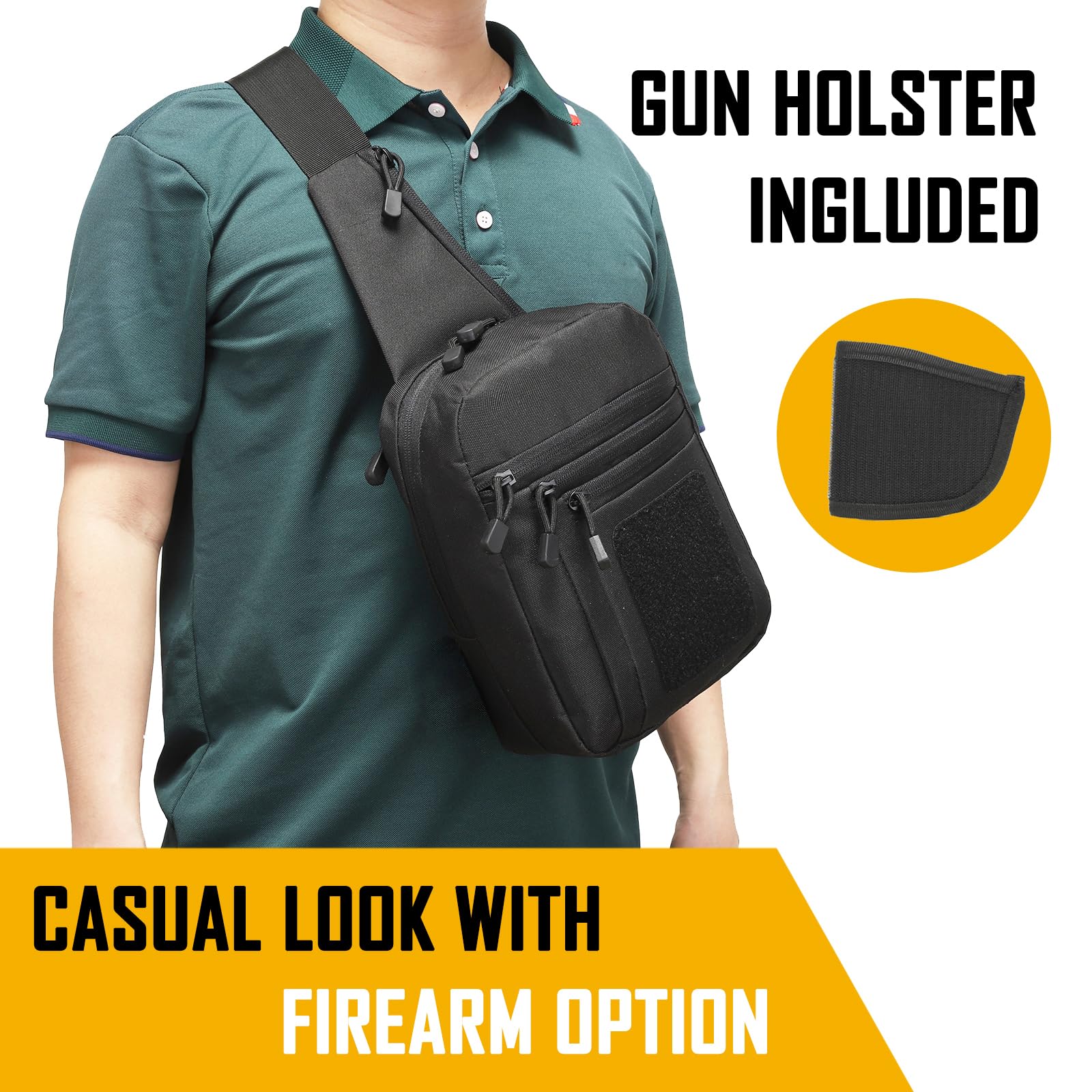 Edc Carry Items - Verborgen draagtas Crossbodytas voor heren, Ccw